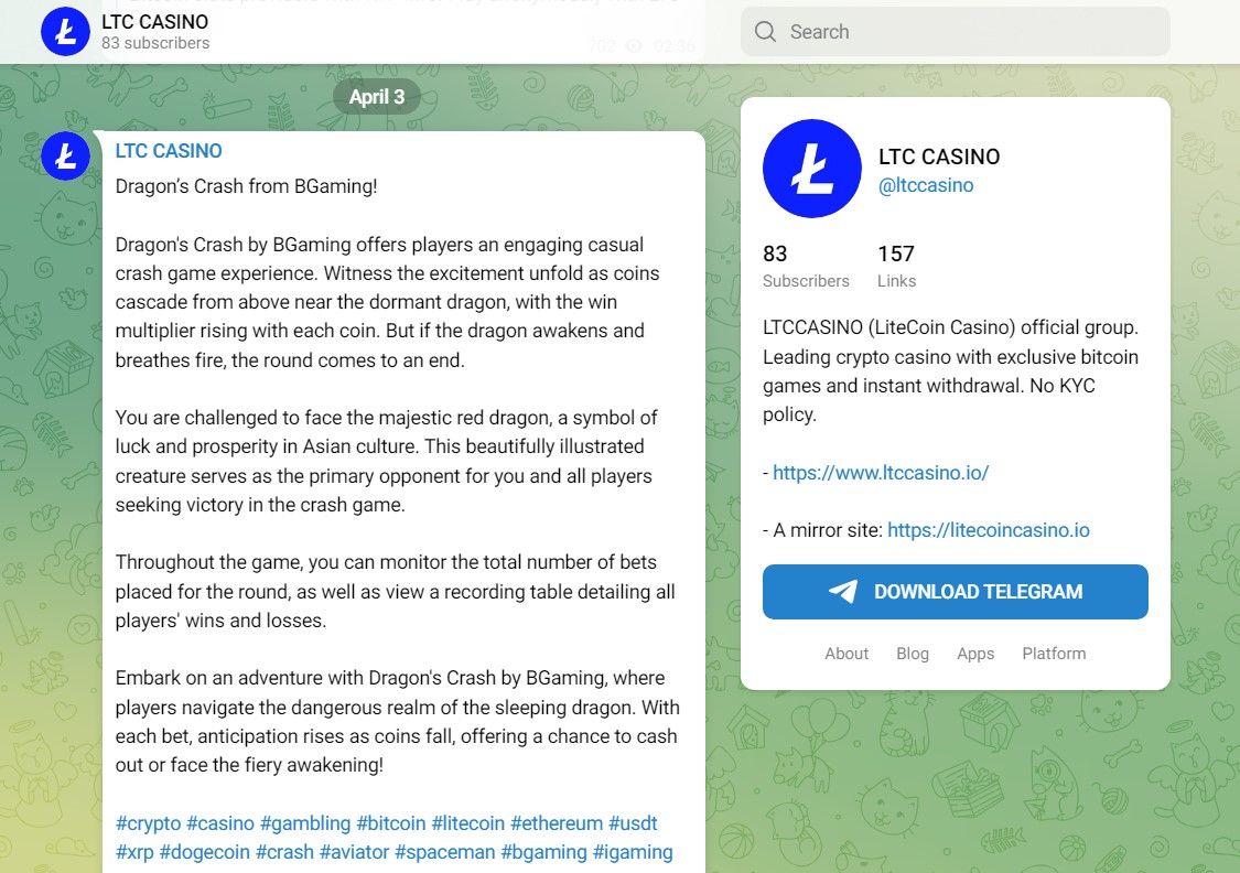 Ltccasino Telegram